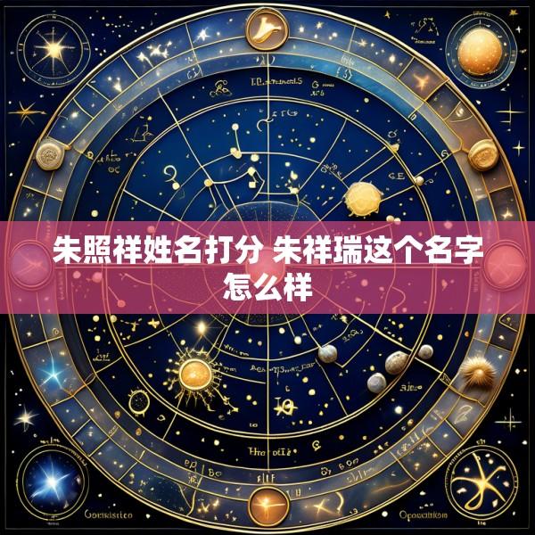 朱照祥姓名打分 朱祥瑞这个名字怎么样
