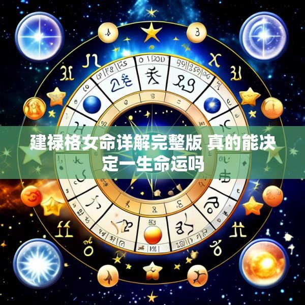 建禄格女命详解完整版 真的能决定一生命运吗