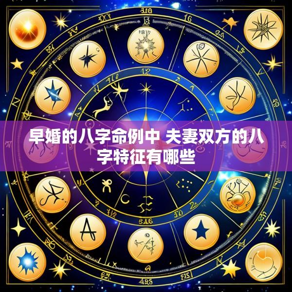 早婚的八字命例中 夫妻双方的八字特征有哪些