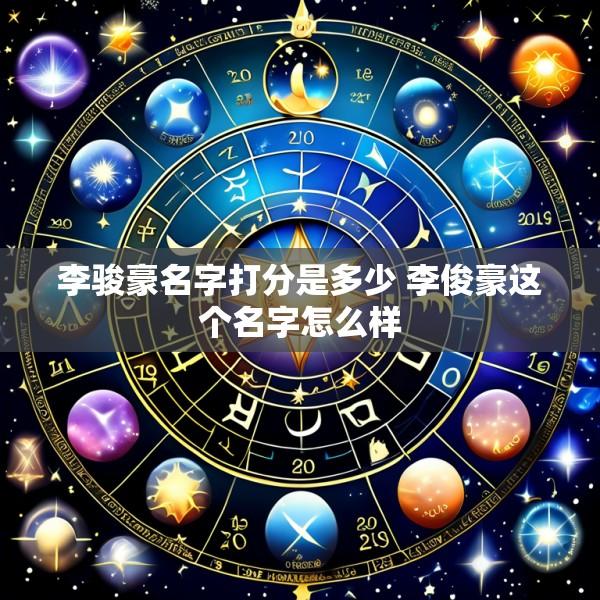 李骏豪名字打分是多少 李俊豪这个名字怎么样