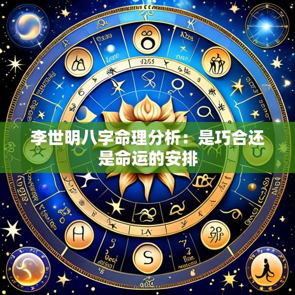 李世明八字命理分析：是巧合还是命运的安排