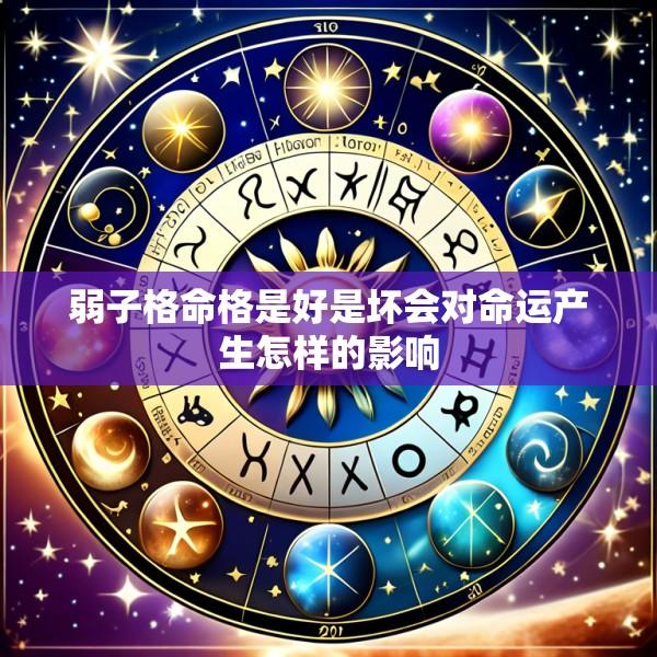 弱子格命格是好是坏会对命运产生怎样的影响