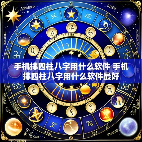 手机排四柱八字用什么软件 手机排四柱八字用什么软件最好