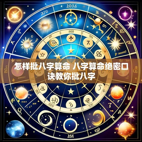 怎样批八字算命 八字算命绝密口诀教你批八字