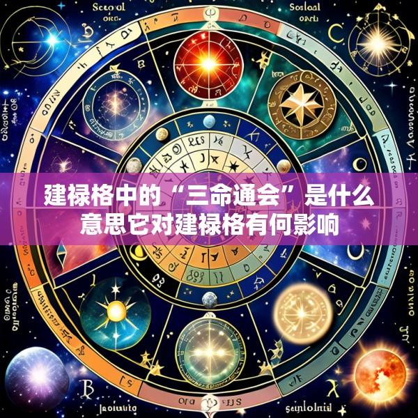 建禄格中的“三命通会”是什么意思它对建禄格有何影响