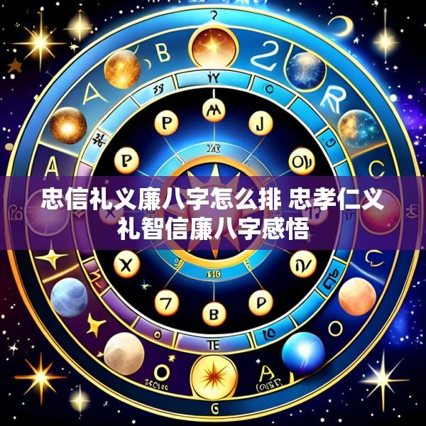 忠信礼义廉八字怎么排 忠孝仁义礼智信廉八字感悟