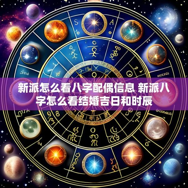 新派怎么看八字配偶信息 新派八字怎么看结婚吉日和时辰