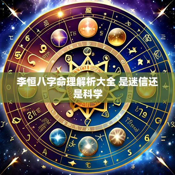 李恒八字命理解析大全 是迷信还是科学