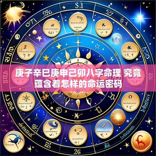 庚子辛巳庚申己卯八字命理 究竟蕴含着怎样的命运密码