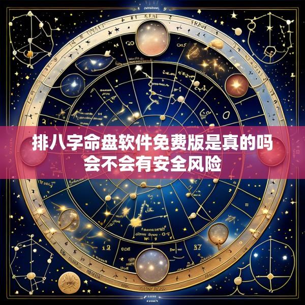 排八字命盘软件免费版是真的吗会不会有安全风险