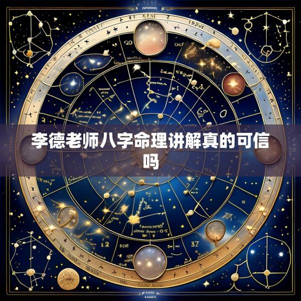 李德老师八字命理讲解真的可信吗