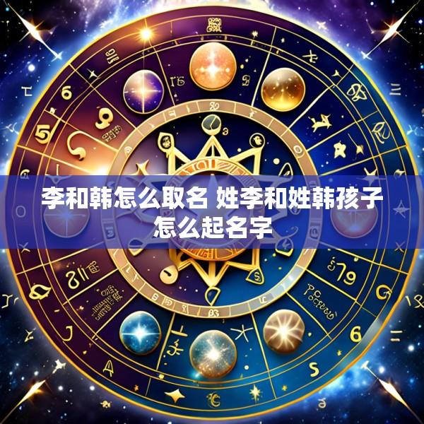 李和韩怎么取名 姓李和姓韩孩子怎么起名字