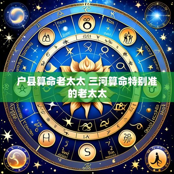 户县算命老太太 三河算命特别准的老太太