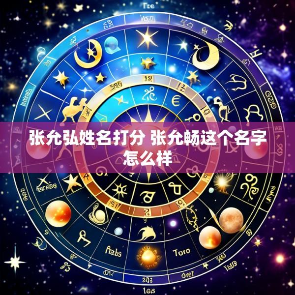 张允弘姓名打分 张允畅这个名字怎么样