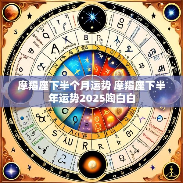 摩羯座下半个月运势 摩羯座下半年运势2025陶白白
