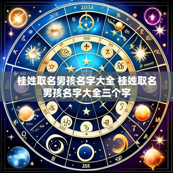 桂姓取名男孩名字大全 桂姓取名男孩名字大全三个字