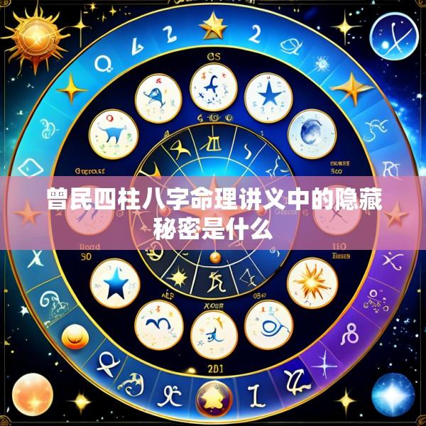 曾民四柱八字命理讲义中的隐藏秘密是什么