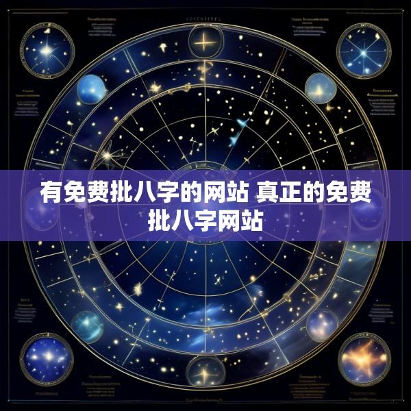有免费批八字的网站 真正的免费批八字网站
