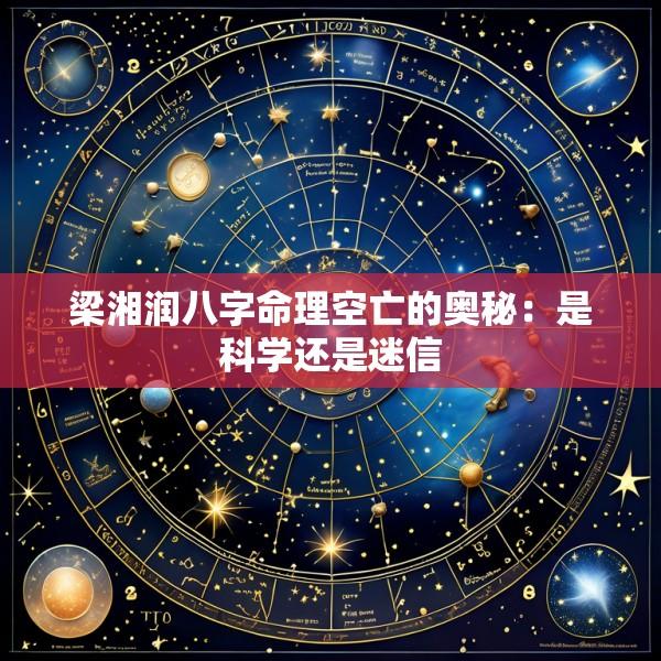 梁湘润八字命理空亡的奥秘：是科学还是迷信