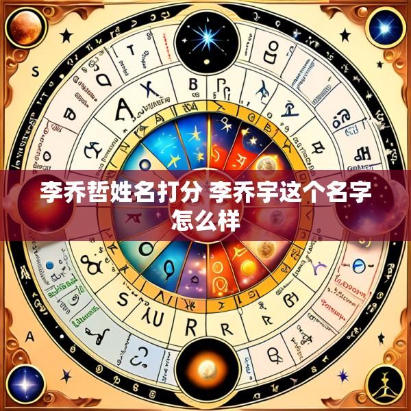 李乔哲姓名打分 李乔宇这个名字怎么样