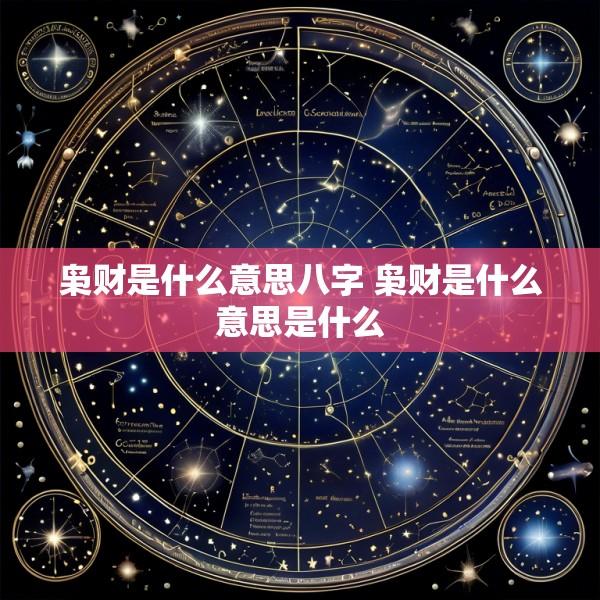 枭财是什么意思八字 枭财是什么意思是什么