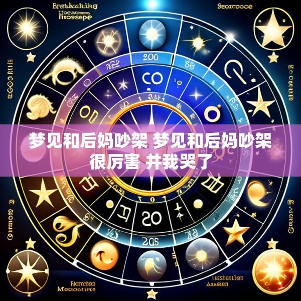 梦见和后妈吵架 梦见和后妈吵架很厉害 并我哭了