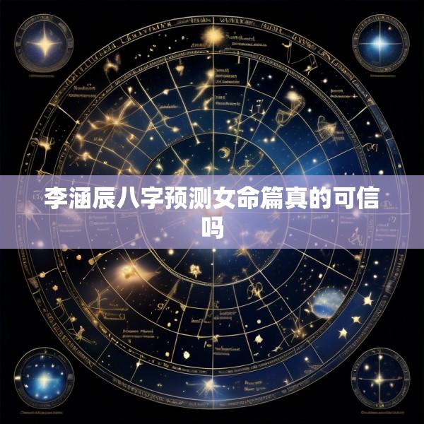 李涵辰八字预测女命篇真的可信吗