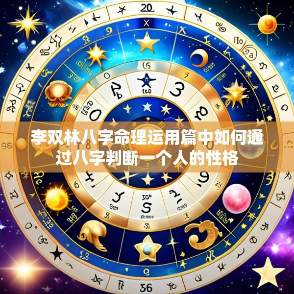 李双林八字命理运用篇中如何通过八字判断一个人的性格