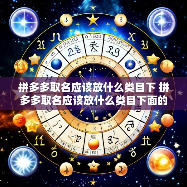 拼多多取名应该放什么类目下 拼多多取名应该放什么类目下面的商品