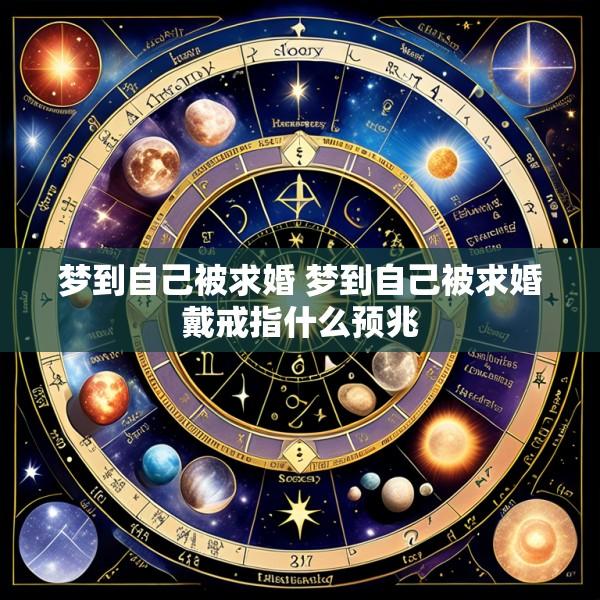 梦到自己被求婚 梦到自己被求婚戴戒指什么预兆