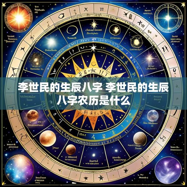 李世民的生辰八字 李世民的生辰八字农历是什么