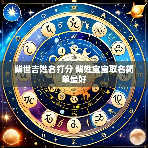 柴世吉姓名打分 柴姓宝宝取名简单最好