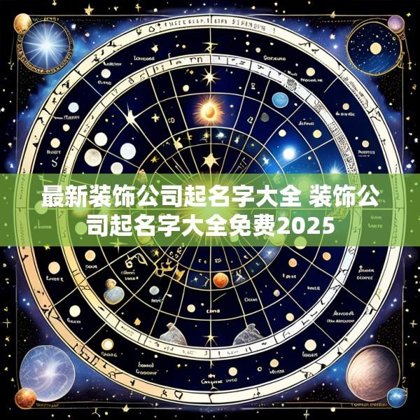 最新装饰公司起名字大全 装饰公司起名字大全免费2025
