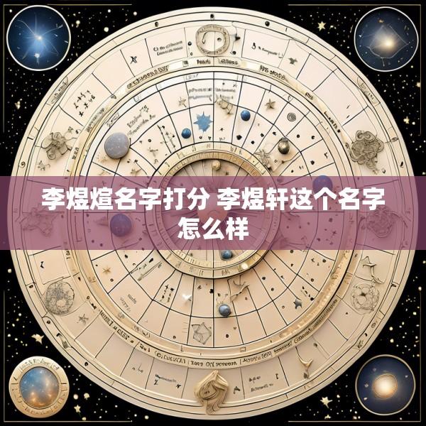 李煜煊名字打分 李煜轩这个名字怎么样