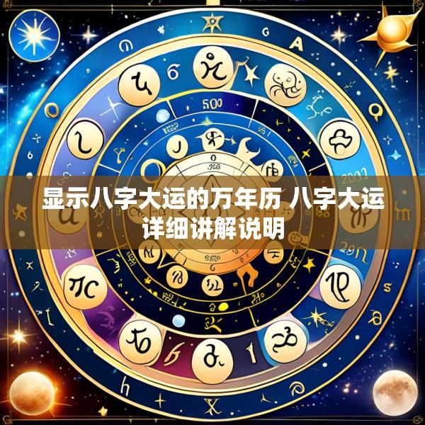 显示八字大运的万年历 八字大运详细讲解说明