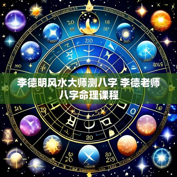 李德明风水大师测八字 李德老师八字命理课程