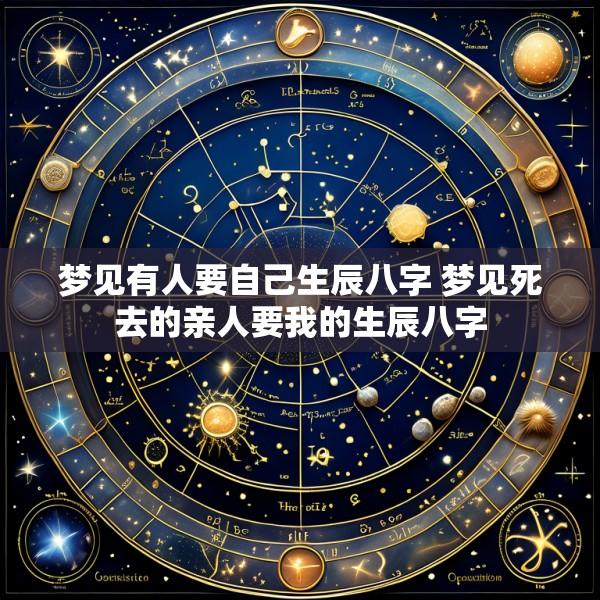 梦见有人要自己生辰八字 梦见死去的亲人要我的生辰八字