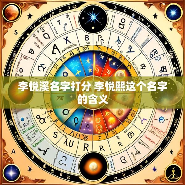 李悦溪名字打分 李悦熙这个名字的含义
