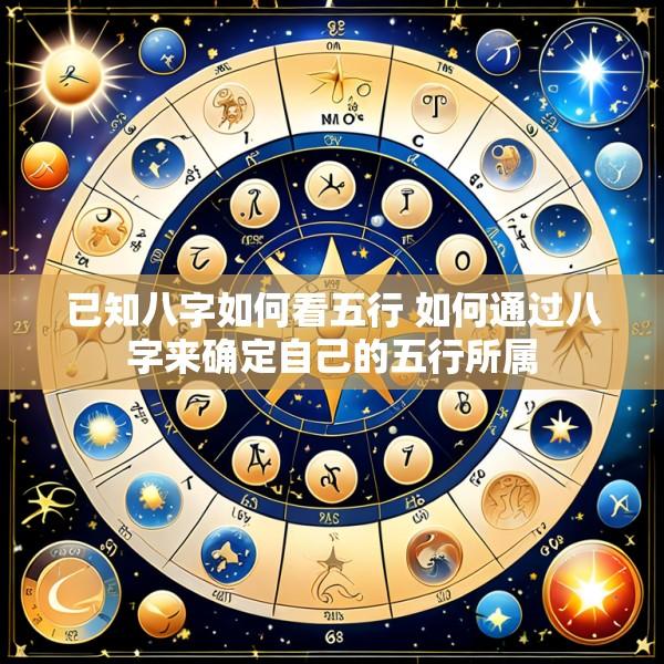 已知八字如何看五行 如何通过八字来确定自己的五行所属