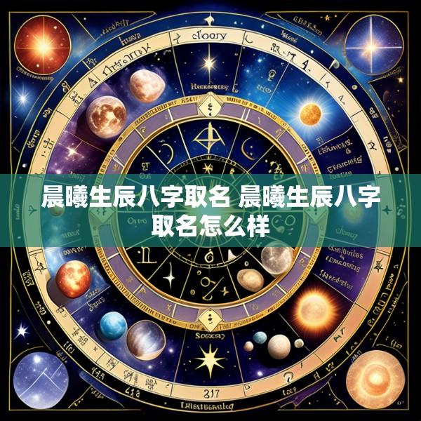 晨曦生辰八字取名 晨曦生辰八字取名怎么样