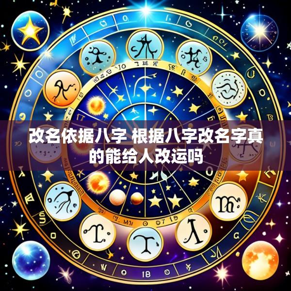 改名依据八字 根据八字改名字真的能给人改运吗