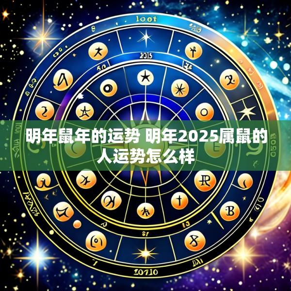 明年鼠年的运势 明年2025属鼠的人运势怎么样