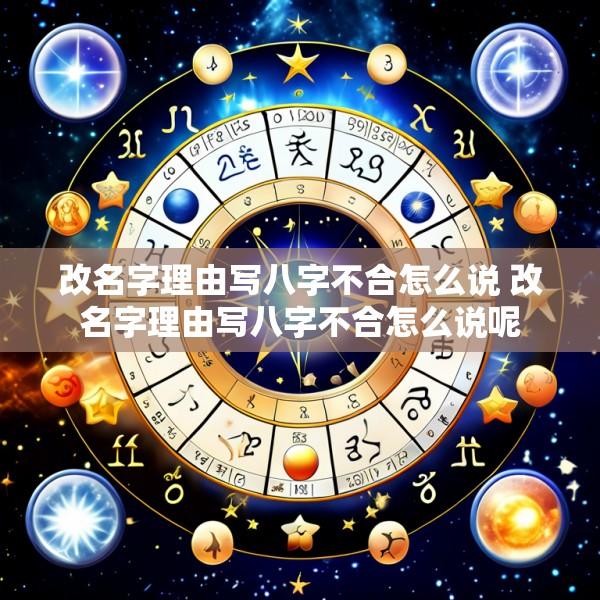 改名字理由写八字不合怎么说 改名字理由写八字不合怎么说呢