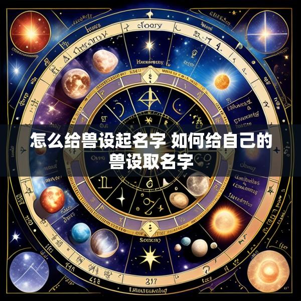 怎么给兽设起名字 如何给自己的兽设取名字