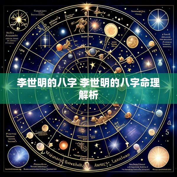 李世明的八字 李世明的八字命理解析