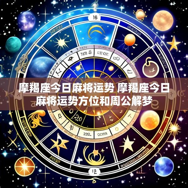 摩羯座今日麻将运势 摩羯座今日麻将运势方位和周公解梦