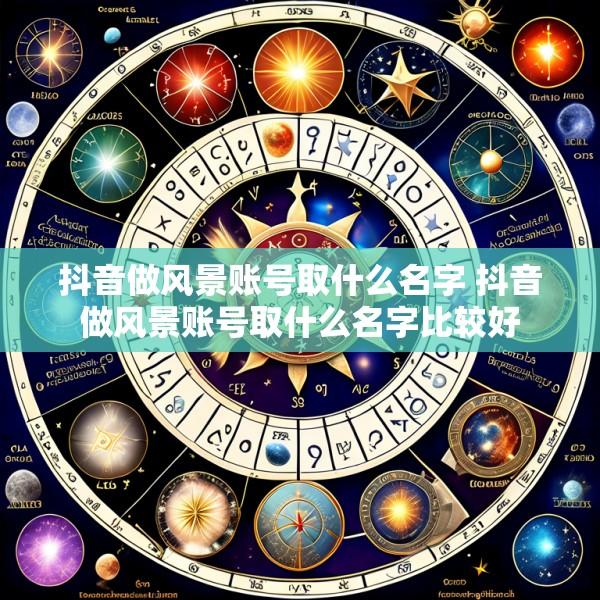 抖音做风景账号取什么名字 抖音做风景账号取什么名字比较好