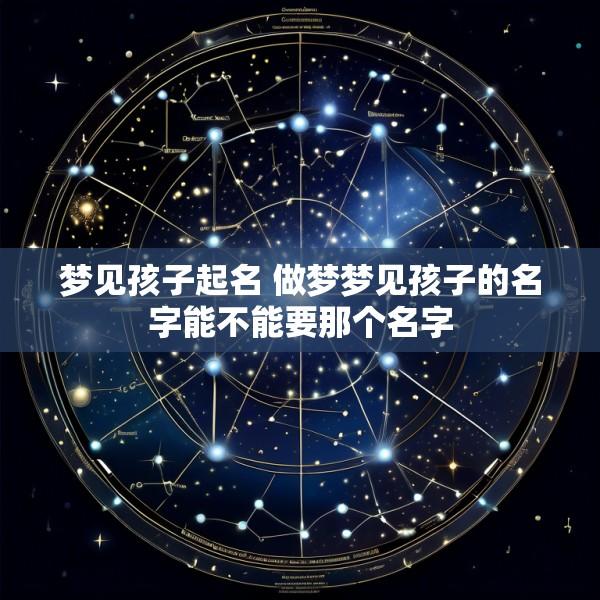 梦见孩子起名 做梦梦见孩子的名字能不能要那个名字