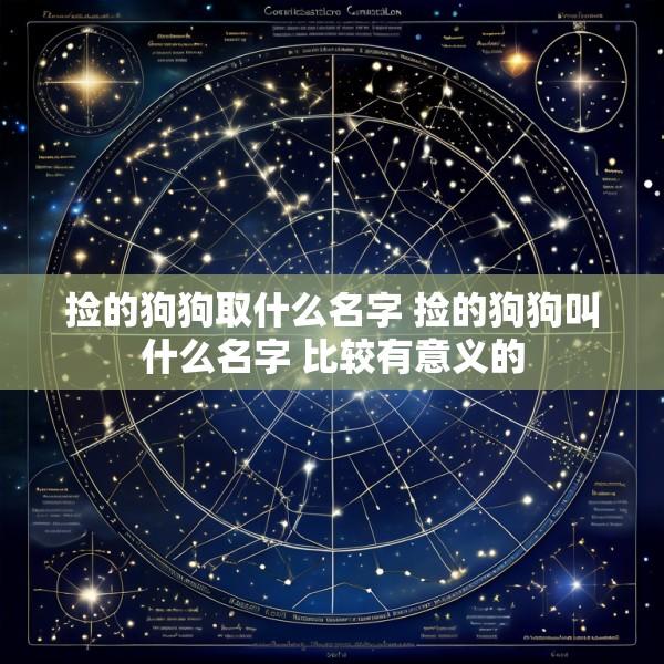 捡的狗狗取什么名字 捡的狗狗叫什么名字 比较有意义的