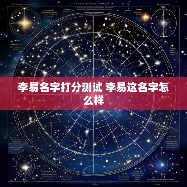 李易名字打分测试 李易这名字怎么样